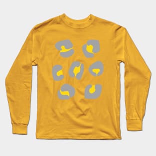 Large, Grey and Mustard Yellow, Leopard Spots Pack Long Sleeve T-Shirt